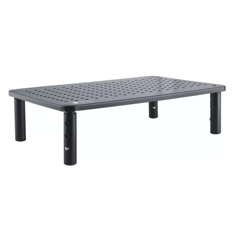 Techly monitoriaus / nešiojamojo kompiuterio stalo stovas, juodas, atskirai pastatomas, 20 kg, aukščio reguliavimas, juoda