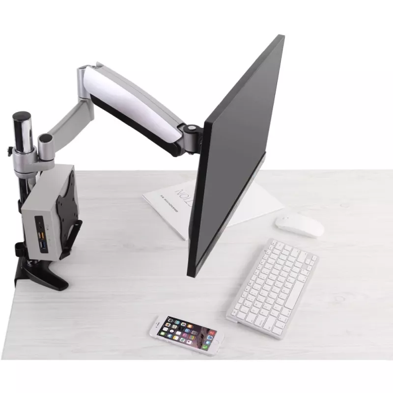 Techly Under Desk Adjustable CPU Support, 5 kg, 75 x 75 mm, 100 x 100 mm, Juoda