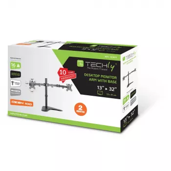 Techly ICA-LCD 2524 monitoriaus laikiklis / stovas 81.3 cm (32 col.) Stalinis Juodas