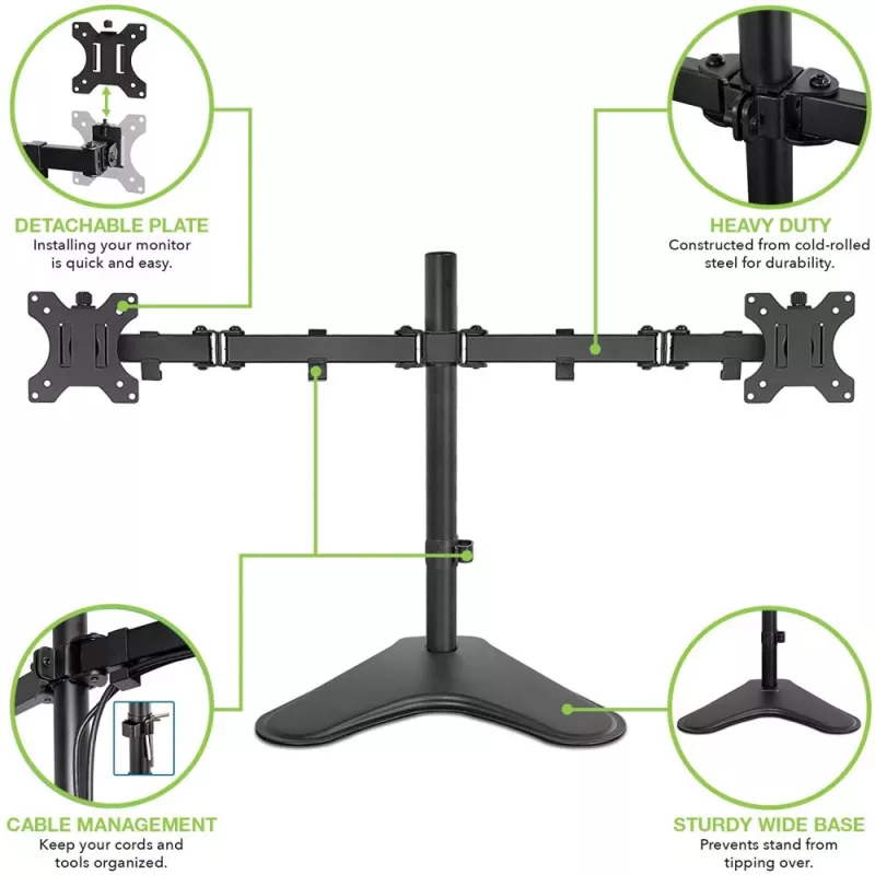 Techly ICA-LCD 2524 monitoriaus laikiklis / stovas 81.3 cm (32 col.) Stalinis Juodas