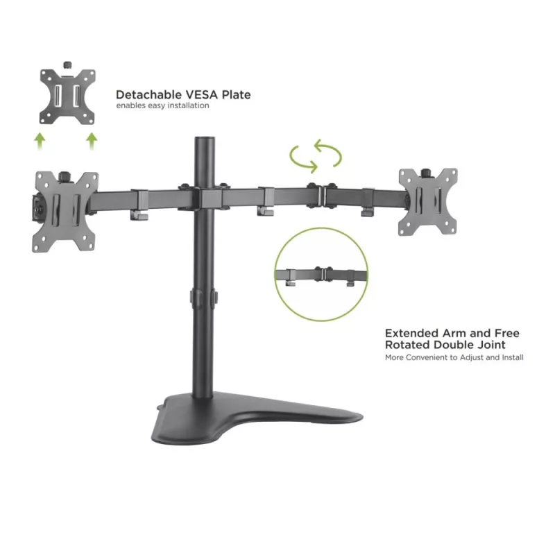 Techly ICA-LCD 2524 monitoriaus laikiklis / stovas 81.3 cm (32 col.) Stalinis Juodas