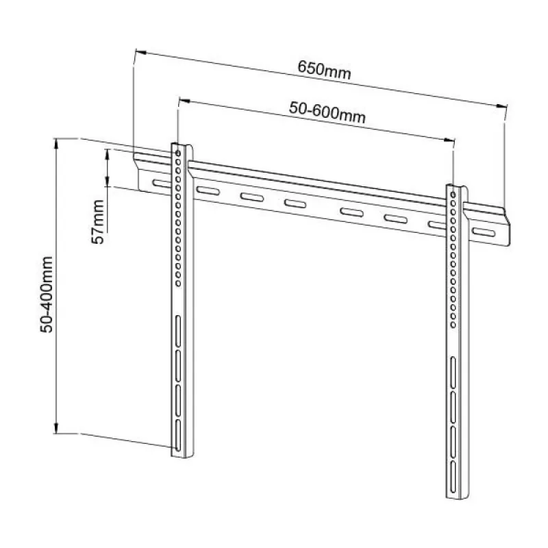 Techly ICA-PLB-114L 165,1 cm (65 col.) juoda