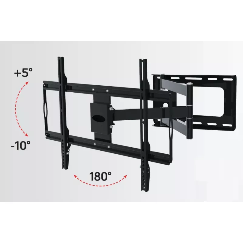 Techly plonas sieninis laikiklis 32-70 col. LCD LED televizoriui, juodas, 81,3 cm (32 col.), 177,8 cm (70 col.), 45 kg, 600 x 400 mm, -10 - 5°, juodas