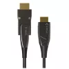 Techly HDMI A/A Micro HDMI AOC šviesolaidinis kabelis 4K 20m, 20 m, HDMI A tipo (standartinis), HDMI D tipo (Micro), 3D, 18 Gbit/s, juodas