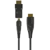 Techly HDMI A/A Micro HDMI AOC šviesolaidinis kabelis 4K 50 m, 50 m, HDMI A tipo (standartinis), HDMI D tipo (Micro), 3D, 18 Gbit/s, juoda