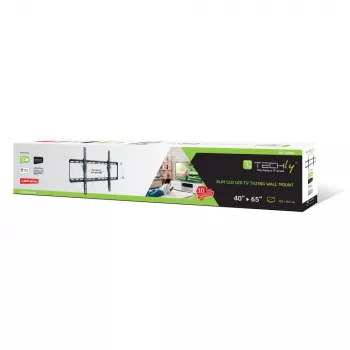Techly Fixed Wall Bracket LED TV LCD 40-65 col., 165,1 cm (65 inch), 200 x 200 mm, 600 x 400 mm, -12 - 0°, Metalas, Juoda