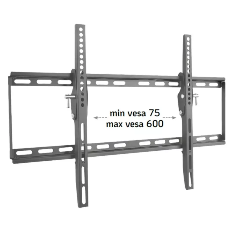 Techly Fixed Wall Bracket LED TV LCD 40-65 col., 165,1 cm (65 inch), 200 x 200 mm, 600 x 400 mm, -12 - 0°, Metalas, Juoda