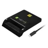 Techly kompaktiška išmaniųjų kortelių skaitytuvas/rašytuvas USB-C™ balta, USB 2.0, 1,5 m, juoda, 102 g