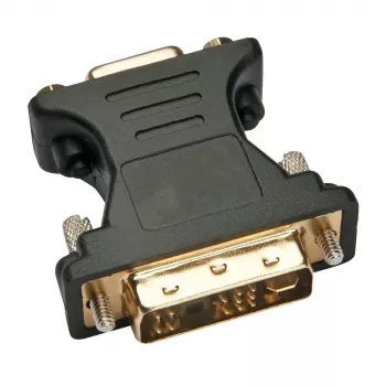 Techly DVI vyriškas/VGA moteriškas analoginis vaizdo adapteris juodas, DVI-A, VGA, juoda