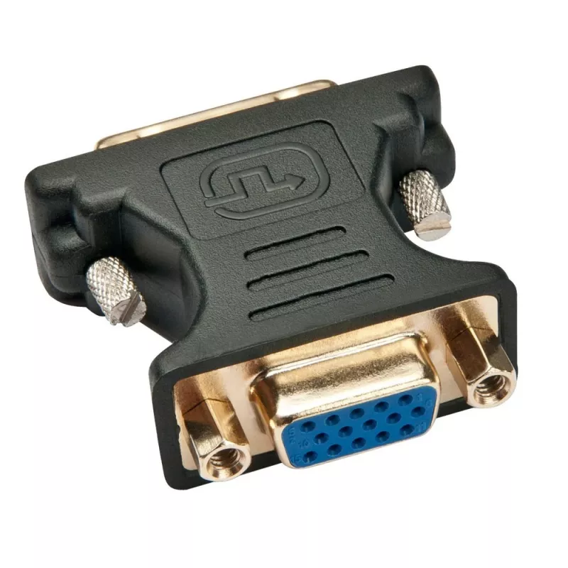Techly DVI vyriškas/VGA moteriškas analoginis vaizdo adapteris juodas, DVI-A, VGA, juoda