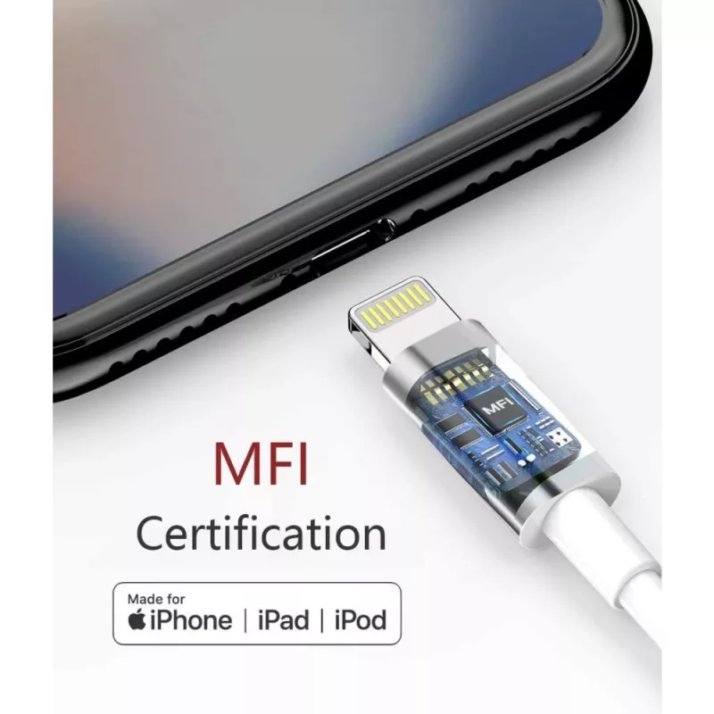 Techly įkrovimo ir sinchronizavimo laidas USB-C į Lightning 1 m Baltas