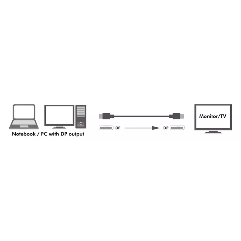 Techly ICOC DSP-A14-010NT DisplayPort kabelis 1 m Juoda