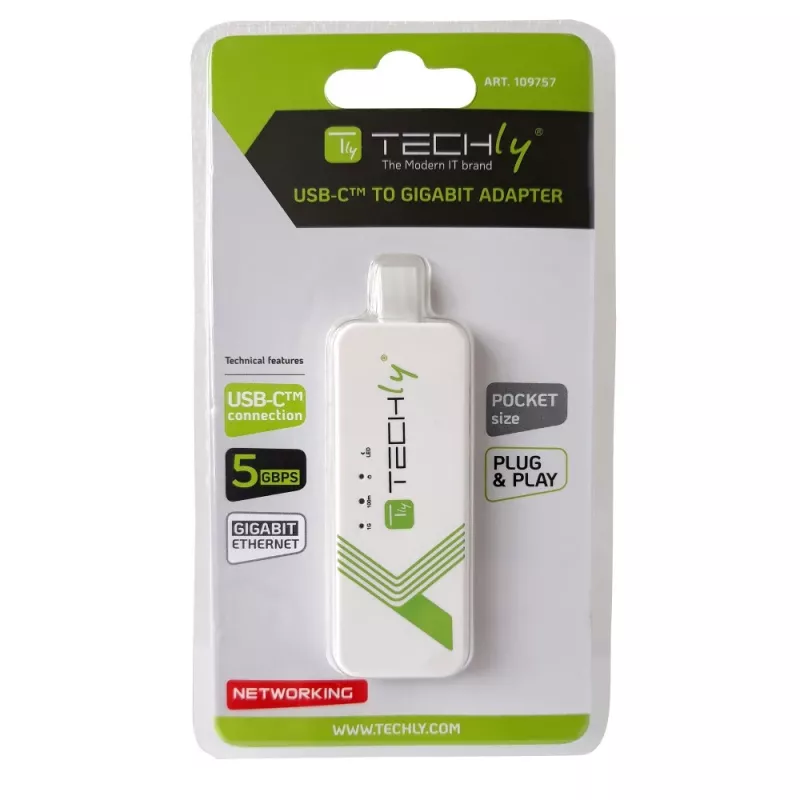 Techly IADAP USB31-ETGIGA3 tinklo plokštė Ethernet 5000 Mbit/s