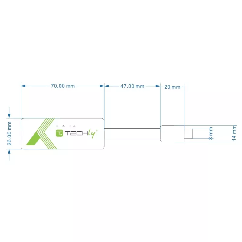 Techly IADAP USB31-ETGIGA3 tinklo plokštė Ethernet 5000 Mbit/s