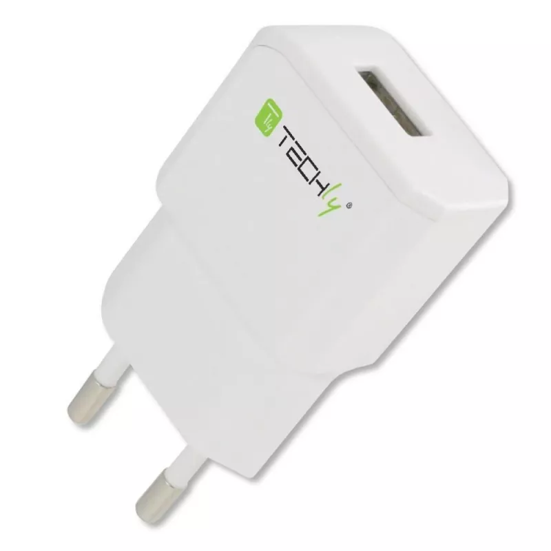 Techly itališko kištuko adapteris su 1 USB prievadu 5 V / 2,1 A baltas IPW-USB-21EC