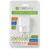 Techly itališko kištuko adapteris su 1 USB prievadu 5 V / 2,1 A baltas IPW-USB-21EC