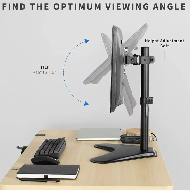 Techly ICA-LCD 2500 monitoriaus laikiklis / stovas 68,6 cm (27 col.) Stalinis, juodas