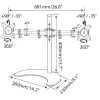 Techly stalo stovas 2 monitoriams 13-27 col. su pagrindu a.400m ICA-LCD 3410 68,6 cm (27 col.) juodas