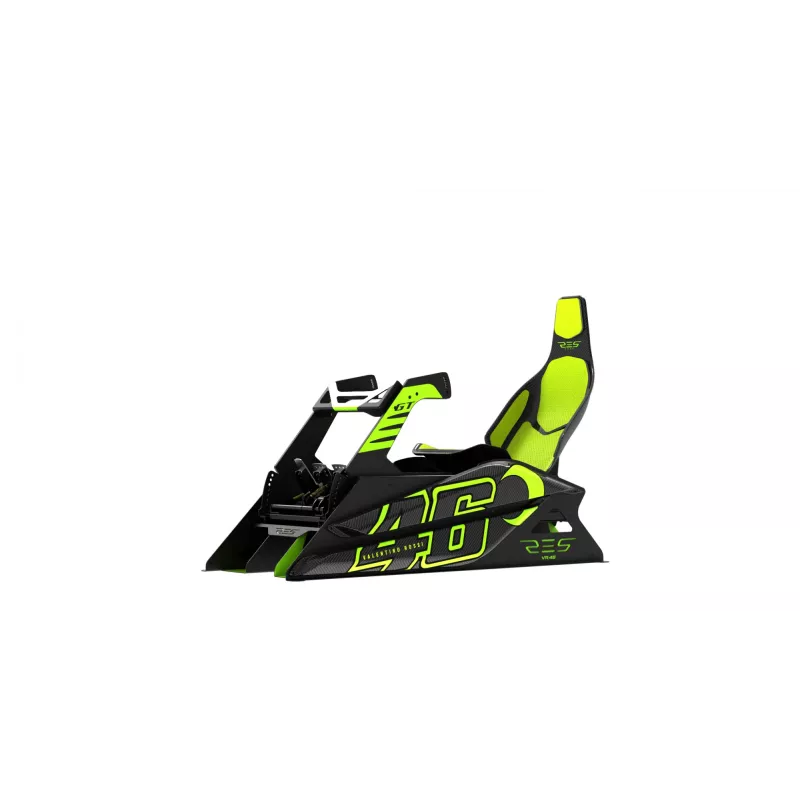 Res-Tech GT COCKPIT VR-46 LIMITED EDITION, Lenktynių simuliatoriaus kabina, Juoda, Žalia, Akrilonitrilo butadieno stirenas (ABS), Aliuminis, 1580 mm, 650 mm, 52 kg