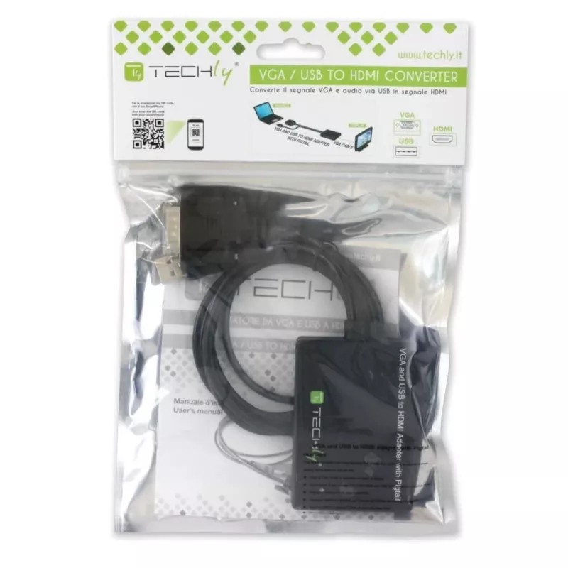 Techly kabelio keitiklis SVGA ir garsas į HDMI IDATA HDMI-VGA3
