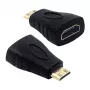 Techly HDMI į Mini HDMI C tipo F/M adapteris IADAP HDMI-MC, Mini HDMI, HDMI, Juoda