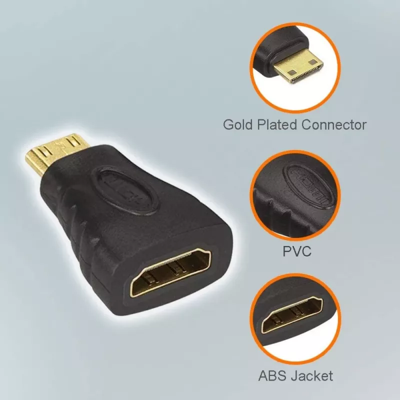 Techly HDMI į Mini HDMI C tipo F/M adapteris IADAP HDMI-MC, Mini HDMI, HDMI, Juoda