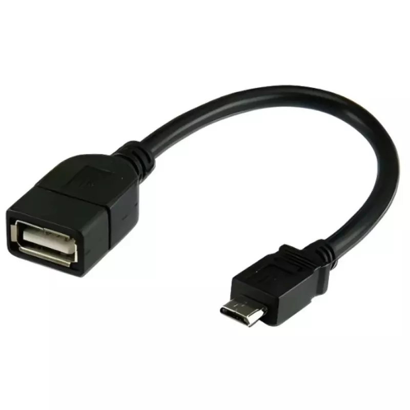 Techly USB2.0 OTG kabelis A lizdas / Micro B kištukas 0,2 m ICOC UOTG-194