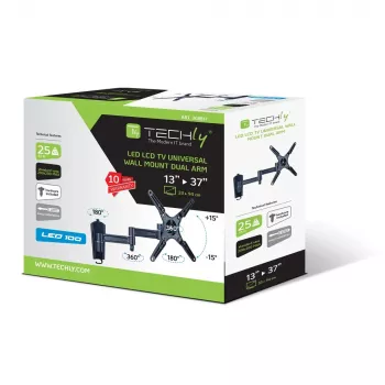 Techly 13-37 LED TV LCD pakreipiamas sieninis laikiklis 3 jungtys juodas ICA-LCD 2102