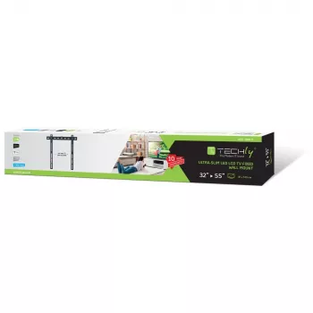 Techly tvirtinimo prie sienos laikiklis UltraSlim LED TV LCD 23-55 inch juodas ICA-PLB 140M