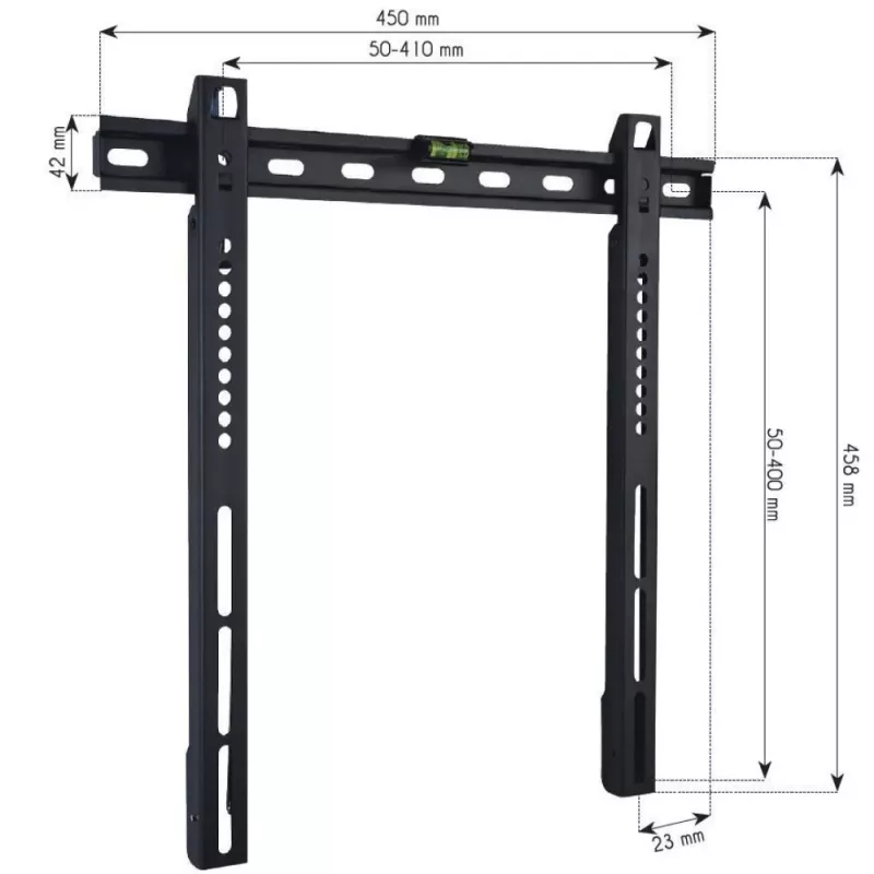 Techly tvirtinimo prie sienos laikiklis UltraSlim LED TV LCD 23-55 inch juodas ICA-PLB 140M