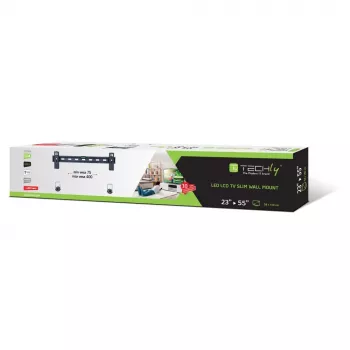 Techly 23-55 plonas sieninis fiksuotas laikiklis LED televizoriui, LCD, juodas ICA-PLB 139M