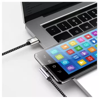 Techly Cavo USB-C Kištukas 2.0 / USB-C Kištukas Kampuotas 3A 1 m Aliuminis