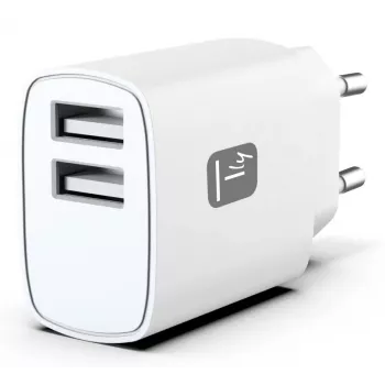 Techly IPW-USB-12W2A mobiliojo įrenginio įkroviklis Ausinės, Nešiojamasis garsiakalbis, Išorinė baterija, Išmanusis telefonas, Planšetinis kompiuteris Balta Kintamoji srovė Vidaus