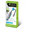 Techly IUSB32-HUB4C-3U2SLS nešiojamojo kompiuterio dokas / prievadų daugintuvas Laidinis USB 3.2 Gen 1 (3.1 Gen 1) Type-C Pilka