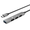 Techly IUSB32-HUB4C-3U2SLS nešiojamojo kompiuterio dokas / prievadų daugintuvas Laidinis USB 3.2 Gen 1 (3.1 Gen 1) Type-C Pilka