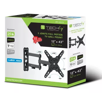 Techly ICA-LCD 423 TV laikiklis/stovas 106,7 cm (42 colių) Juodas