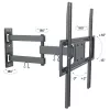 Techly 32-55 col. pilno judesio LED LCD televizoriaus sieninis laikiklis, 400 x 400 mm, -15 - 10°, 10 - 90°, 180°, plienas, juodas