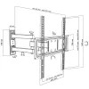 Techly 32-55 col. pilno judesio LED LCD televizoriaus sieninis laikiklis, 400 x 400 mm, -15 - 10°, 10 - 90°, 180°, plienas, juodas