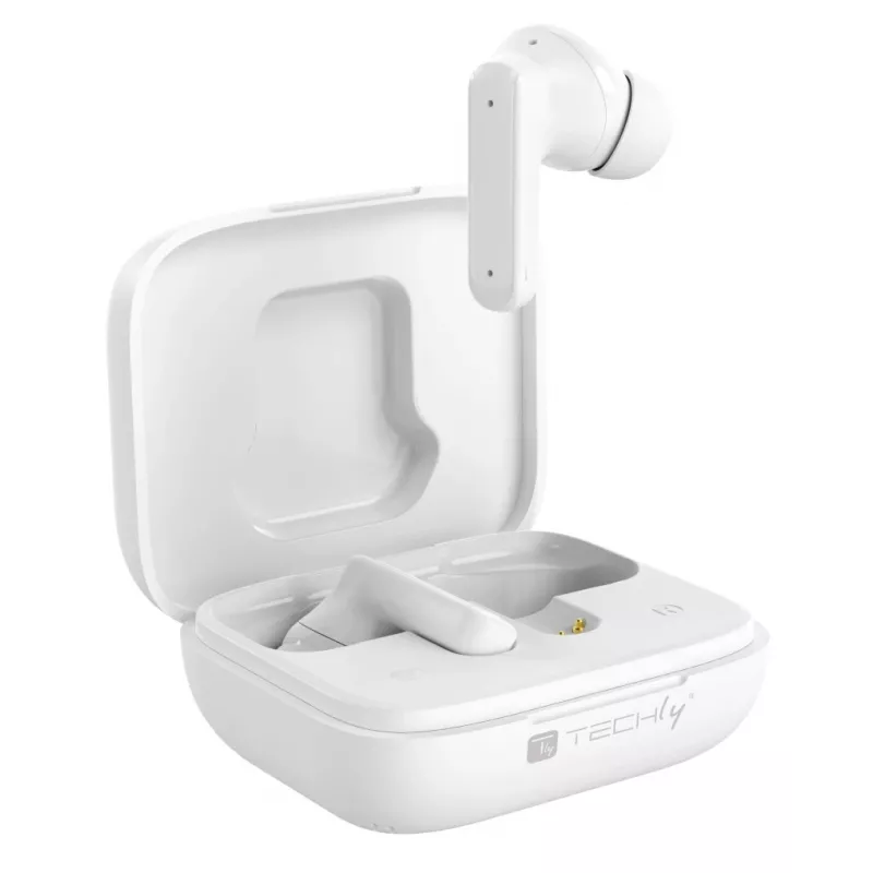 Techly ICC SB-BLT08W ausinės / ausinės su mikrofonu True Wireless Stereo (TWS) į ausis įdedamos Skambučiai / muzika Bluetooth Baltos