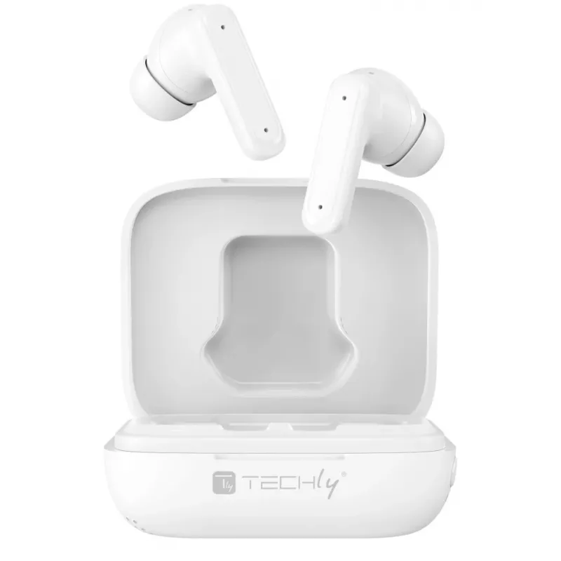 Techly ICC SB-BLT08W ausinės / ausinės su mikrofonu True Wireless Stereo (TWS) į ausis įdedamos Skambučiai / muzika Bluetooth Baltos