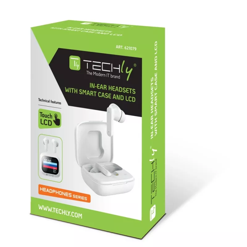Techly ICC SB-BLT08W ausinės / ausinės su mikrofonu True Wireless Stereo (TWS) į ausis įdedamos Skambučiai / muzika Bluetooth Baltos
