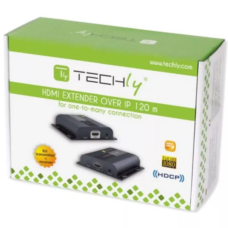 Techly IDATA-EXTIP-383V4 AV siųstuvas ir imtuvas Juoda