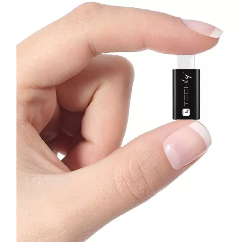Techly IADAP USBC-MBKT kabelio jungčių adapteris Micro-USB juoda