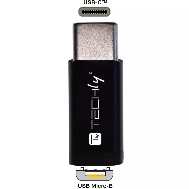 Techly IADAP USBC-MBKT kabelio jungčių adapteris Micro-USB juoda