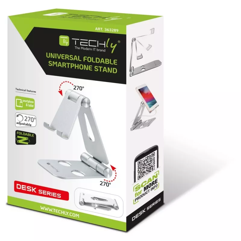 Techly I-SMART-STAND6 laikiklis Pasyvus laikiklis Mobilusis telefonas / išmanusis telefonas Sidabrinė