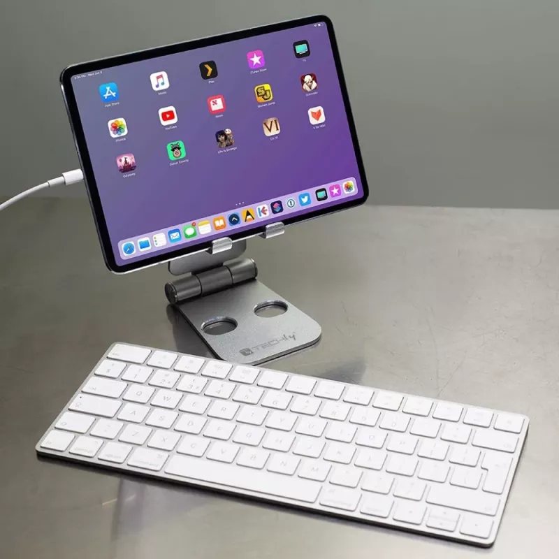 Techly I-SMART-STAND6 laikiklis Pasyvus laikiklis Mobilusis telefonas / išmanusis telefonas Sidabrinė