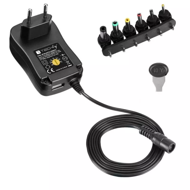Techly IPW-NTS1000G2 maitinimo adapteris / inverteris Vidinis 12 W Juoda