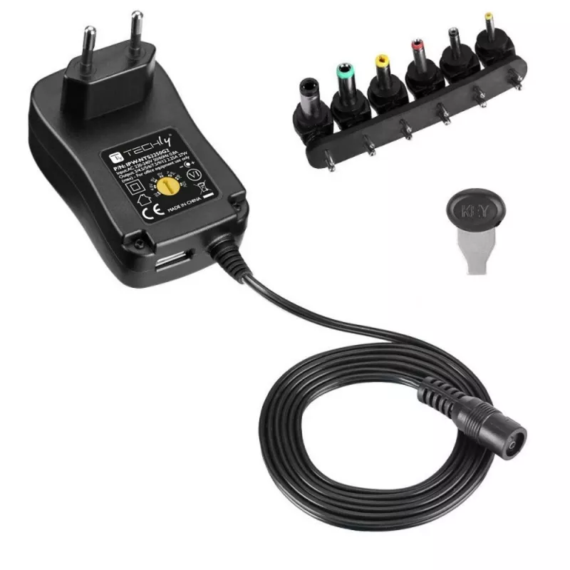 Techly IPW-NTS2250G2 maitinimo adapteris / inverteris Vidinis 27 W Juoda