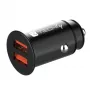 Techly Mini automobilinis įkroviklis 2 prievadų USB-A Quick Charge 3.0 36W juodo metalo