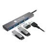 Techly IUSB32-HUB4A-4U3SL nešiojamojo kompiuterio dokas / prievadų daugintuvas Laidinis USB 3.2 Gen 1 (3.1 Gen 1) Type-A Pilka